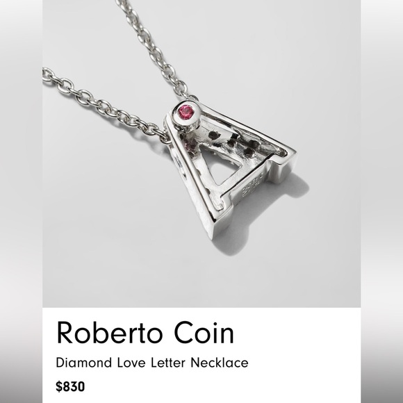 Roberto Coin Diamond E Necklace - Picture 7 of 13